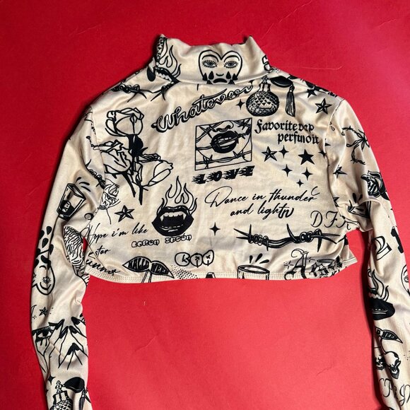 Upcycled Crop Tops Bundle – Animal Print and Punk Print, Street Style, Size M/L - Picture 6 of 12